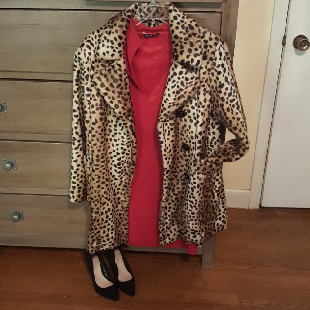 Black Halo Red Deep V Dress